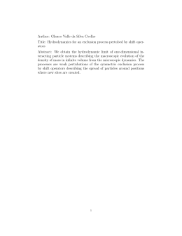 Author: Glauco Valle da Silva Coelho Title: Hydrodynamics for an