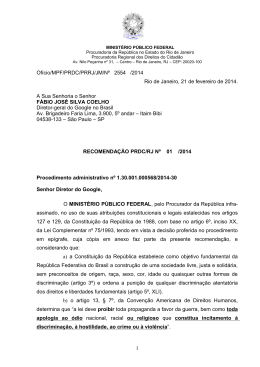 recomendação - Procuradoria da República no Rio de Janeiro