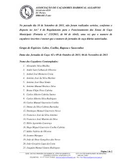 Grupo de Esp&eacute;cies: Lebre, Coelho, Raposa e Saca
