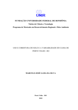 uso e cobertura do solo e a variabilidade do clima de porto velho