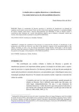 A rela&ccedil;&atilde;o entre os sujeitos discursivos e o interdiscurso