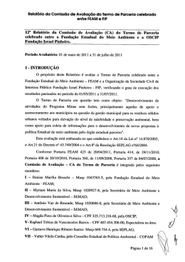12º Relatório da Comissão de Avaliação
