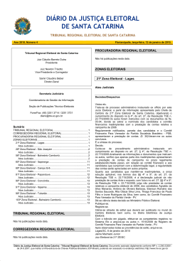 di&aacute;rio da justi&ccedil;a eleitoral de santa catarina