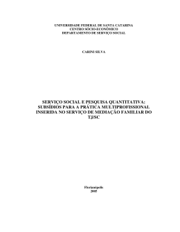 servi&ccedil;o social e pesquisa quantitativa: subs&iacute;dios para a