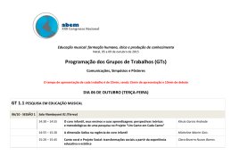 Programação dos Grupos de Trabalhos (GTs)