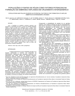 popula&ccedil;&otilde;es e fontes de p&oacute;len como fatores