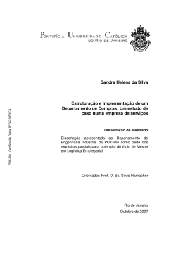 Sandra Helena da Silva Estrutura&ccedil;&atilde;o e implementa&ccedil;&atilde;o de um