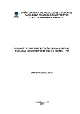 Diagn&oacute;stico da Arboriza&ccedil;&atilde;o Urbana em Vias P&uacute;blicas no