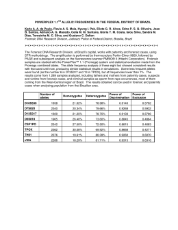 PowerPlex® 1.1 Allelic Frequencies in the Federal