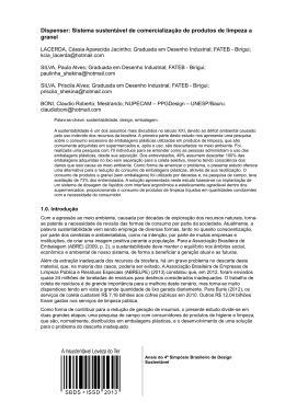 Dispenser: Sistema sustent&aacute;vel de comercializa&ccedil;&atilde;o de