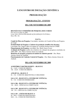 X ENCONTRO DE INICIA&Ccedil;&Atilde;O CIENT&Iacute;FICA PROGRAMA&Ccedil;&Atilde;O