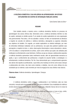 a viol&ecirc;ncia dom&eacute;stica e sua influ&ecirc;ncia na aprendizagem