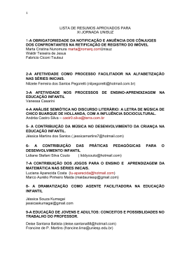 Segunda lista de resumos aprovados em 22/10