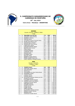 5. campeonato suramericano de carreras de montaña