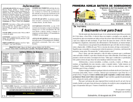 &Eacute; fascinante viver para Deus! - Primeira Igreja Batista de Sobradinho