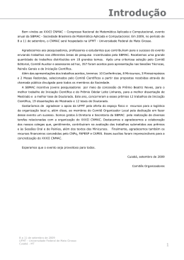 programa geral  - Sociedade Brasileira de Matem&aacute;tica Aplicada