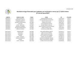 3&ordf; Lista de Espera/SiSU