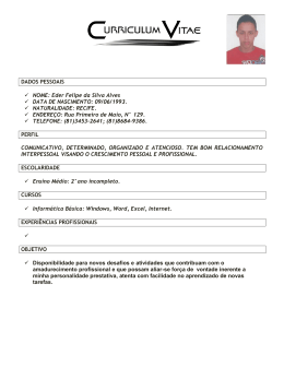 Eder Felipe da Silva Alves DATA DE NASCIMENTO: 09/06/1993