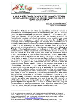 A MANIPULA&Ccedil;&Atilde;O EXIGIDA EM AMBIENTE DE