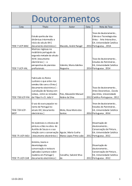 Doutoramentos - Universidade Cat&oacute;lica Portuguesa