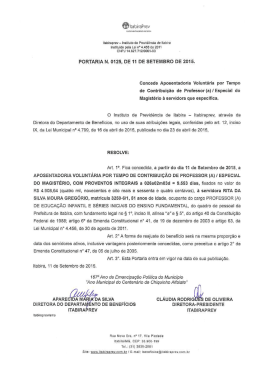 Portaria 0125/2015 – Aposentadoria de Rita da Silva Moura Gregório