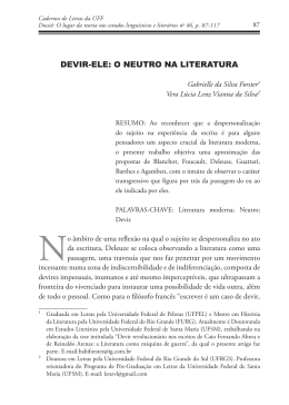 Devir-ele: o neutro na literatura