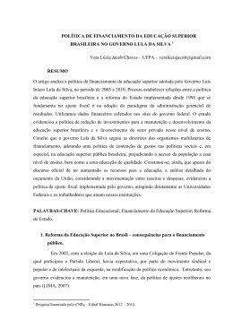 V J Chaves_Politica de financiamento