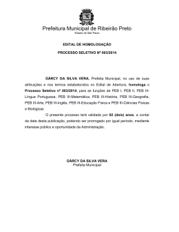 Edital de Homologação do Processo Seletivo de Ribeirão Preto