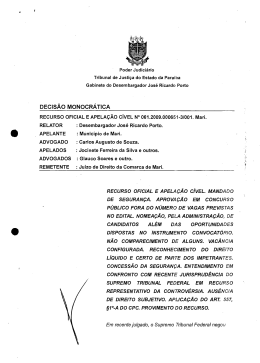 DECISÃO MONOCRÁTICA - Tribunal de Justiça da Paraíba