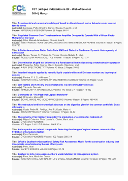 FCT | Artigos indexados na ISI – Web of Science 2014 | Março