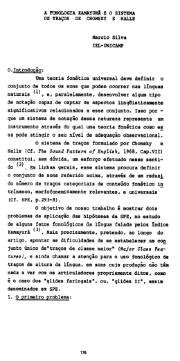 OS DE CHOMSKY E HALLE Marcio Silva IEL-UNICAMP O