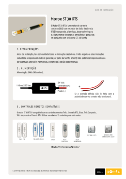 Motor ST 30 RTS - Zelarflex Cortinas & Persianas