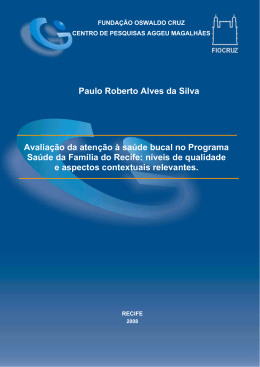 Paulo Roberto Alves da Silva Avalia&ccedil;&atilde;o da