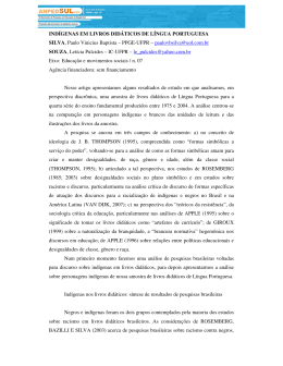 IND&Iacute;GENAS EM LIVROS DID&Aacute;TICOS DE L&Iacute;NGUA PORTUGUESA