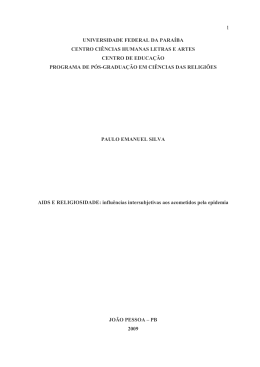AIDS e religiosidade - UFPB - Universidade Federal da Para&iacute;ba
