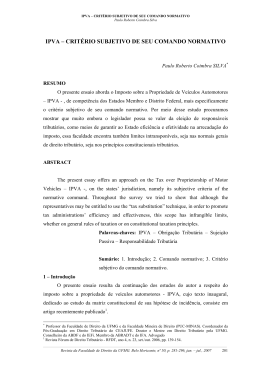 ipva &ndash; crit&eacute;rio subjetivo de seu comando normativo