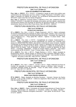 Proc. Adm. n. 3523/15 - Portal da Prefeitura Municipal de Paulo