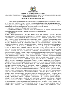 Edital n&deg; 25 - Resultado final na an&aacute;lise da vida