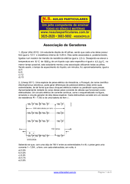 Eletrodinâmica – Associação de Geradores