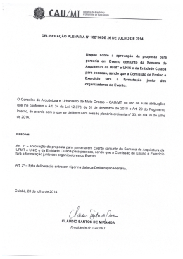 Aprova&ccedil;&atilde;o da proposta para parceria em Evento da