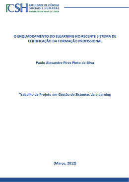 Trabalho de Projeto Paulo Silva Março 2012