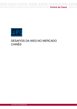 DESAFIOS DA WEG NO MERCADO CHIN&Ecirc;S