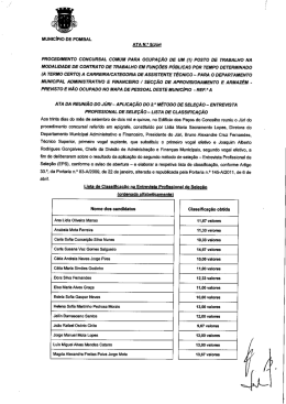 Ata n.º 5 da reunião do Júri para aplicação do 2.º Método de Seleção