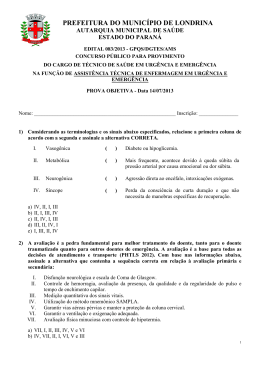 Assistência Técnica de Enfermagem em Urgência e