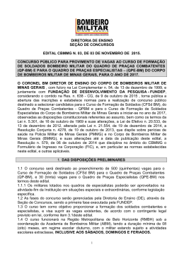 Documento Edital Concurso Bombeiros MG 2016