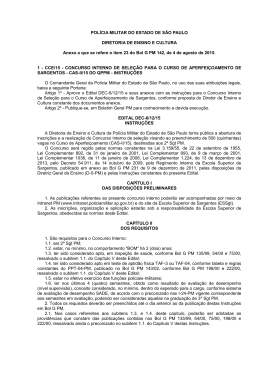 edital inscri&ccedil;&otilde;es cas ii/15 - Pol&iacute;cia Militar do Estado de S&atilde;o Paulo