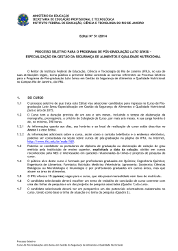 Edital N&ordm; 51/2014 PROCESSO SELETIVO PARA O