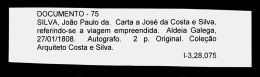 DOCUMENTO - 75 SILVA, João Paulo da. Carta a José da Costa e