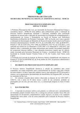 PREFEITURA DE S&Atilde;O LU&Iacute;S SECRETARIA MUNICIPAL DA