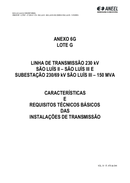 ANEXO 6G LOTE G LINHA DE TRANSMISS&Atilde;O 230 kV S&Atilde;O LU&Iacute;S II